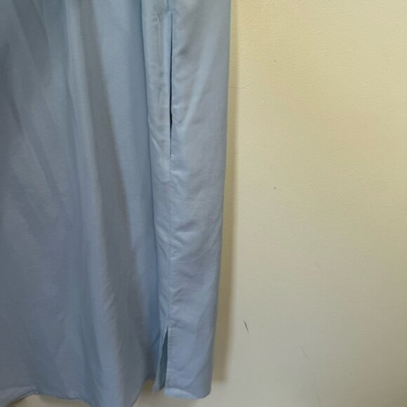 Eileen Fisher Cornflower Dress Tencel Shirt Collar Pockets Classic Minimalist L - Picture 9 of 14